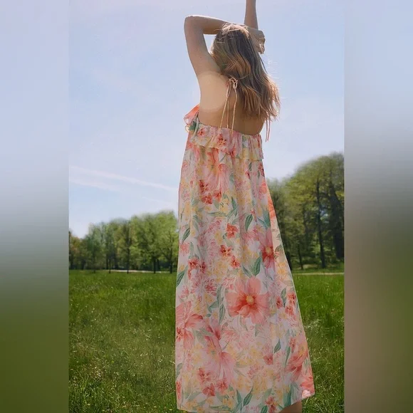 H&M Floral Ruffle Dress NWT - Picture 4 of 13